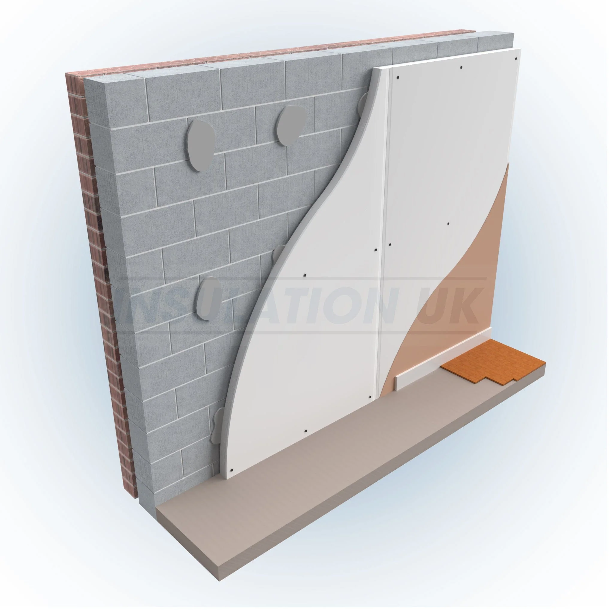 37.5mm Tekwarm EPS Insulated Plasterboard  2.4m x 1.2m - Image 4