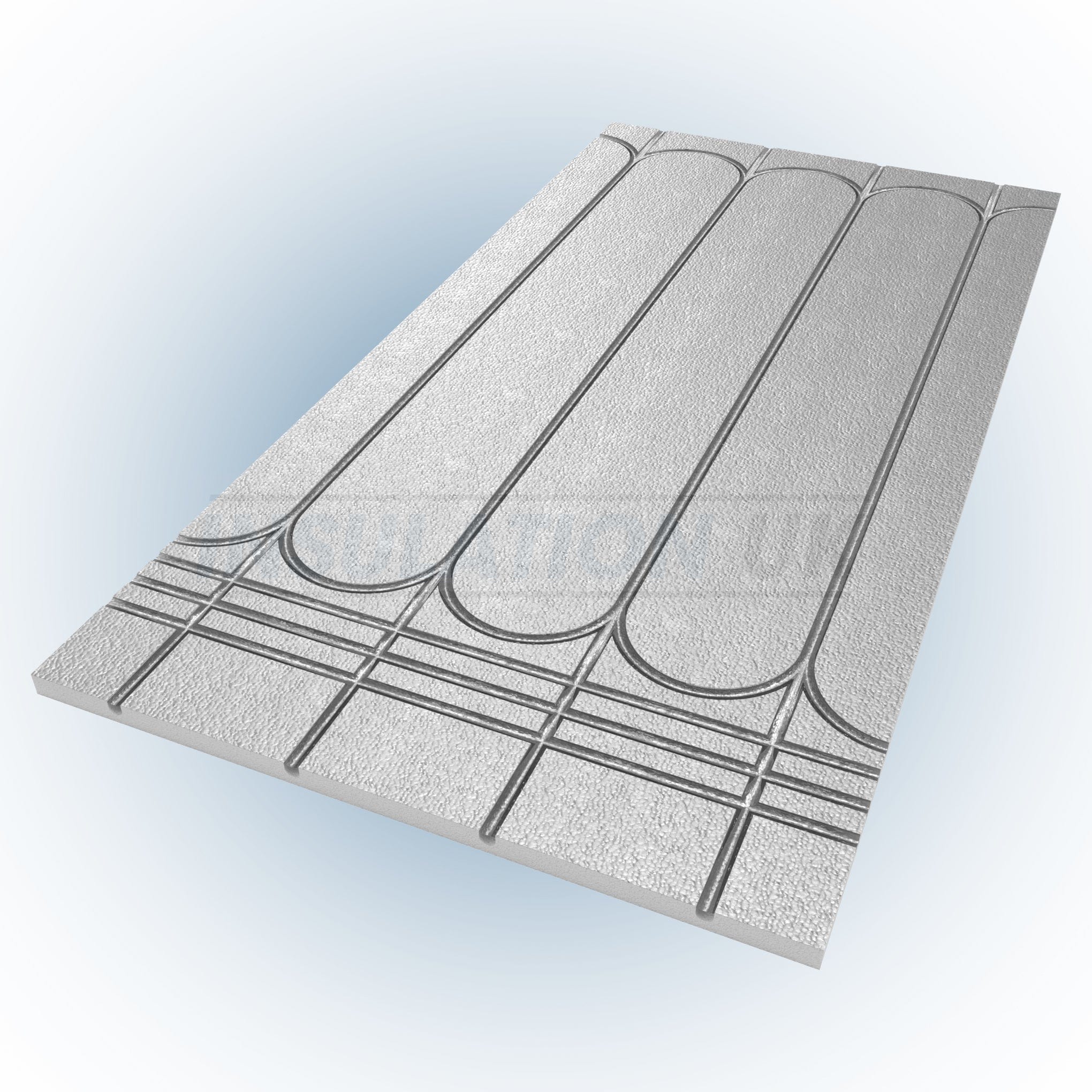 Tekwarm Foiled 400 KPA UFH Board 1200mm x 600mm x 20mm 150 centres for 12mm Pipe